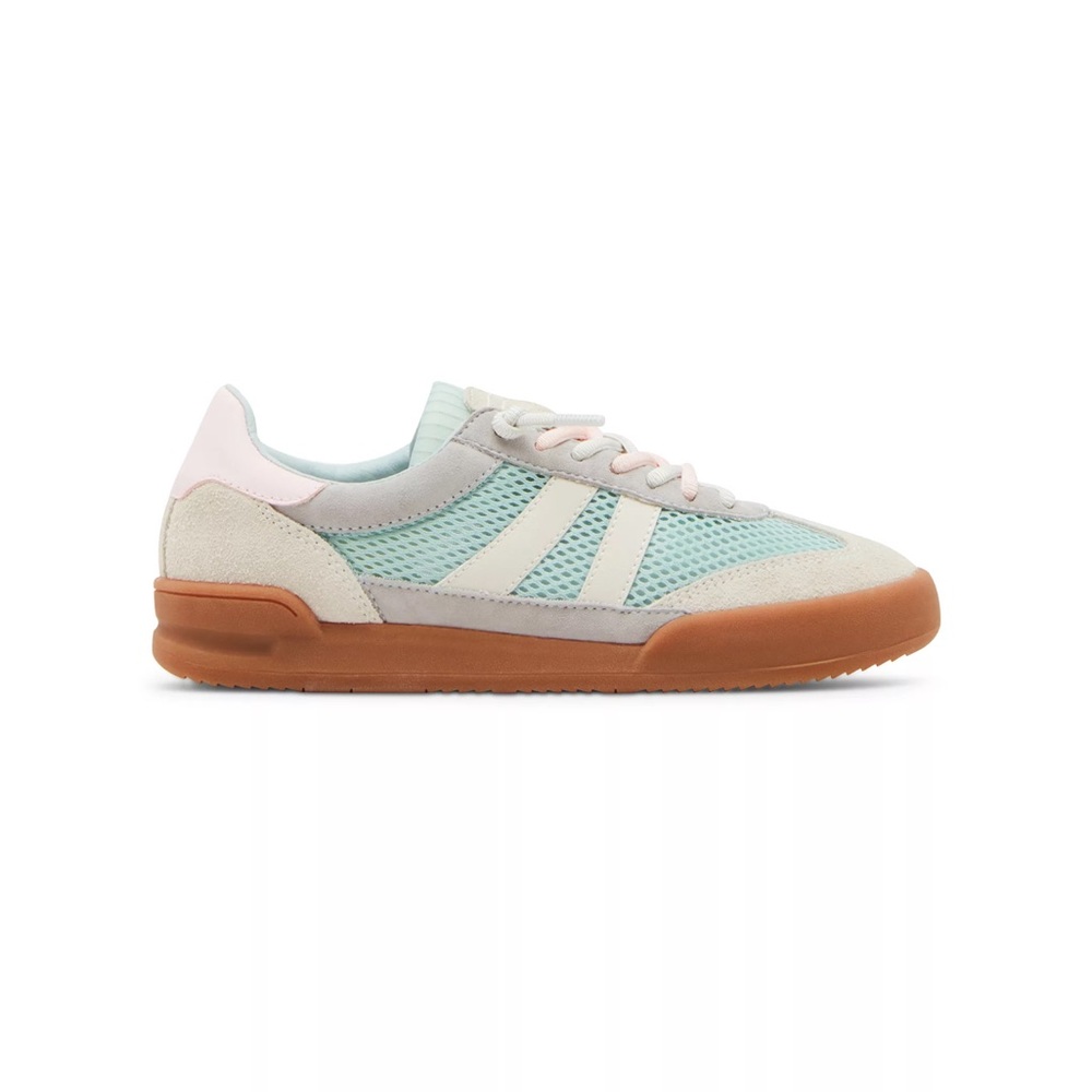 Women's Pastel Mint & Pink Mesh Trainer with Gum Sole